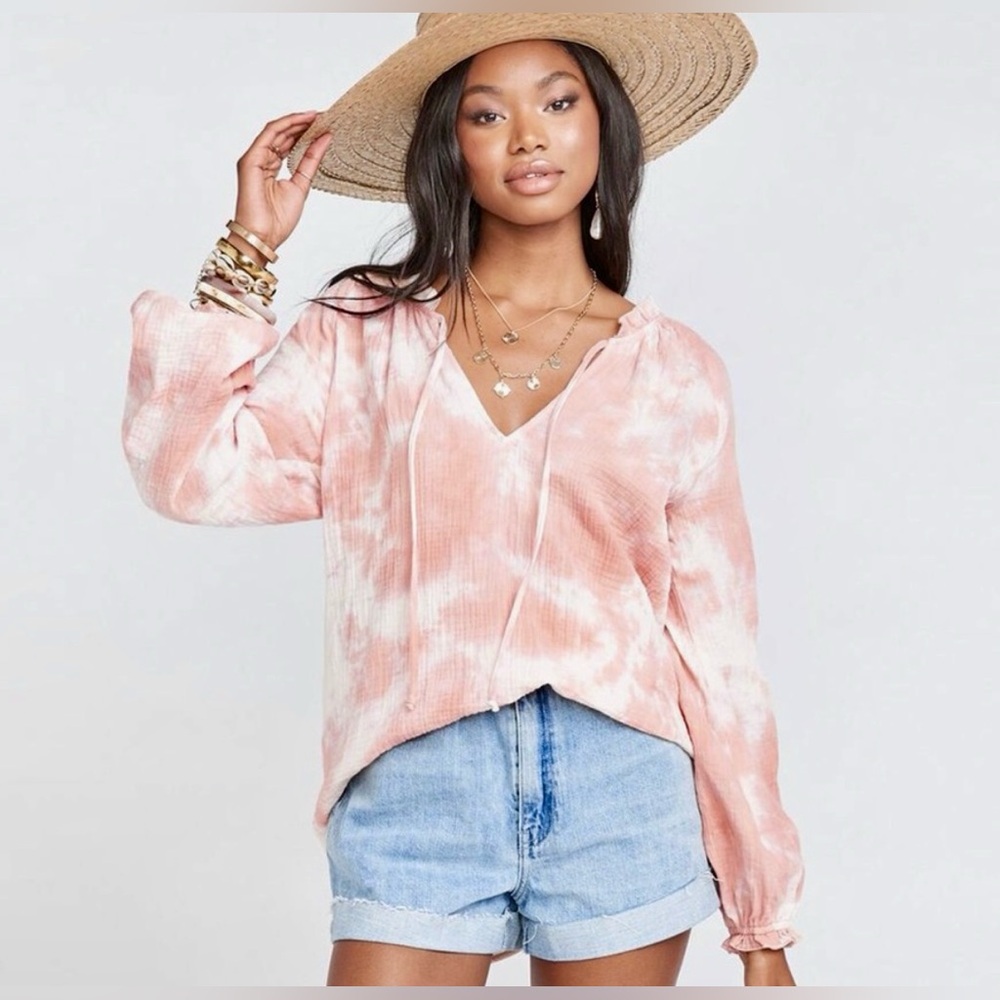 Show Me Your Mumu Charlene Tunic in a pink tie-dye pattern women’s size Small
